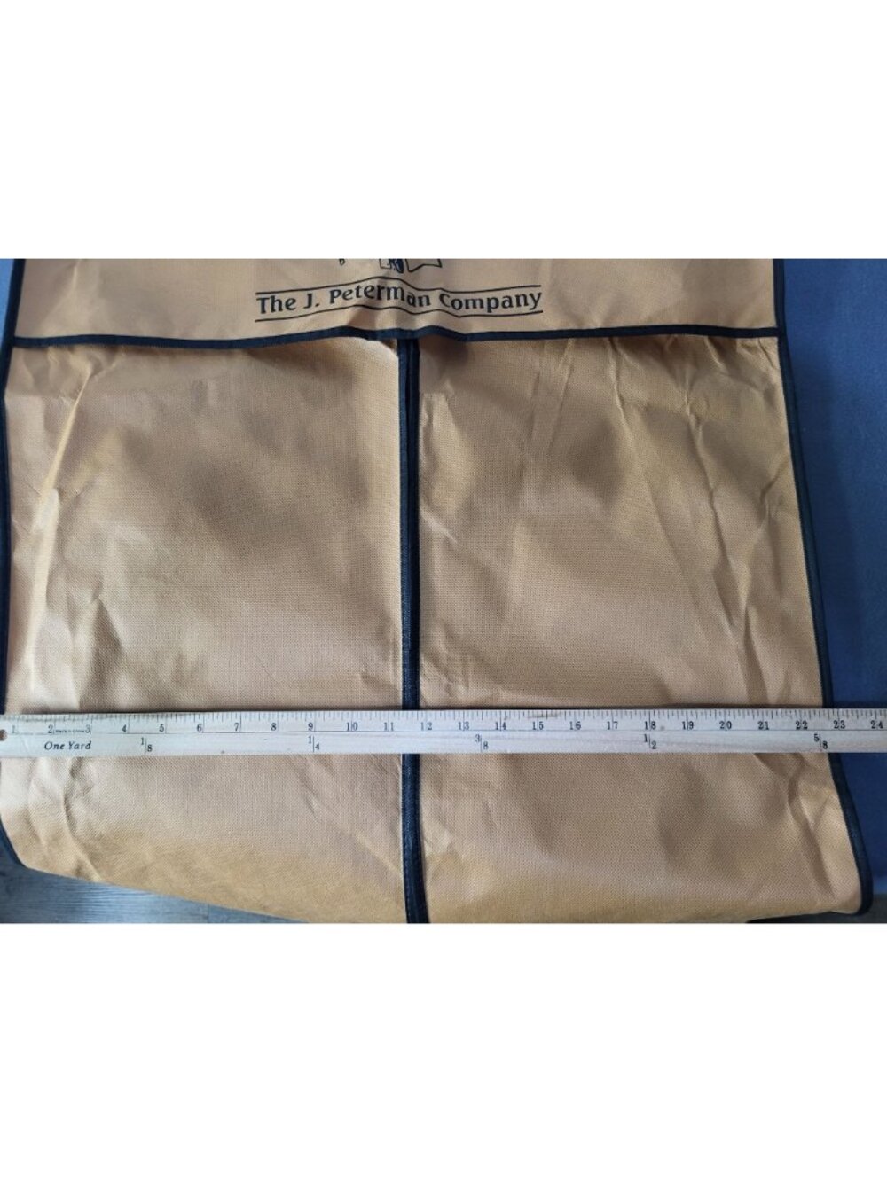 The J. Peterman Company Camel Brown and Black Garment Bag Lightweight Zip Up - Picture 6 of 6